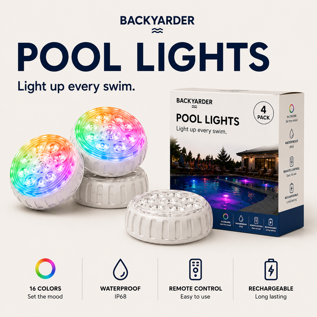 Pool lights (4 pack )